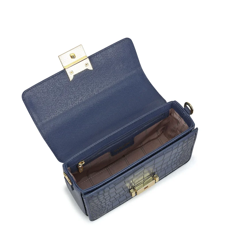 Da Milano Stardust Small Croco Leather Satchel - Stardust for Women | Best Price UAE